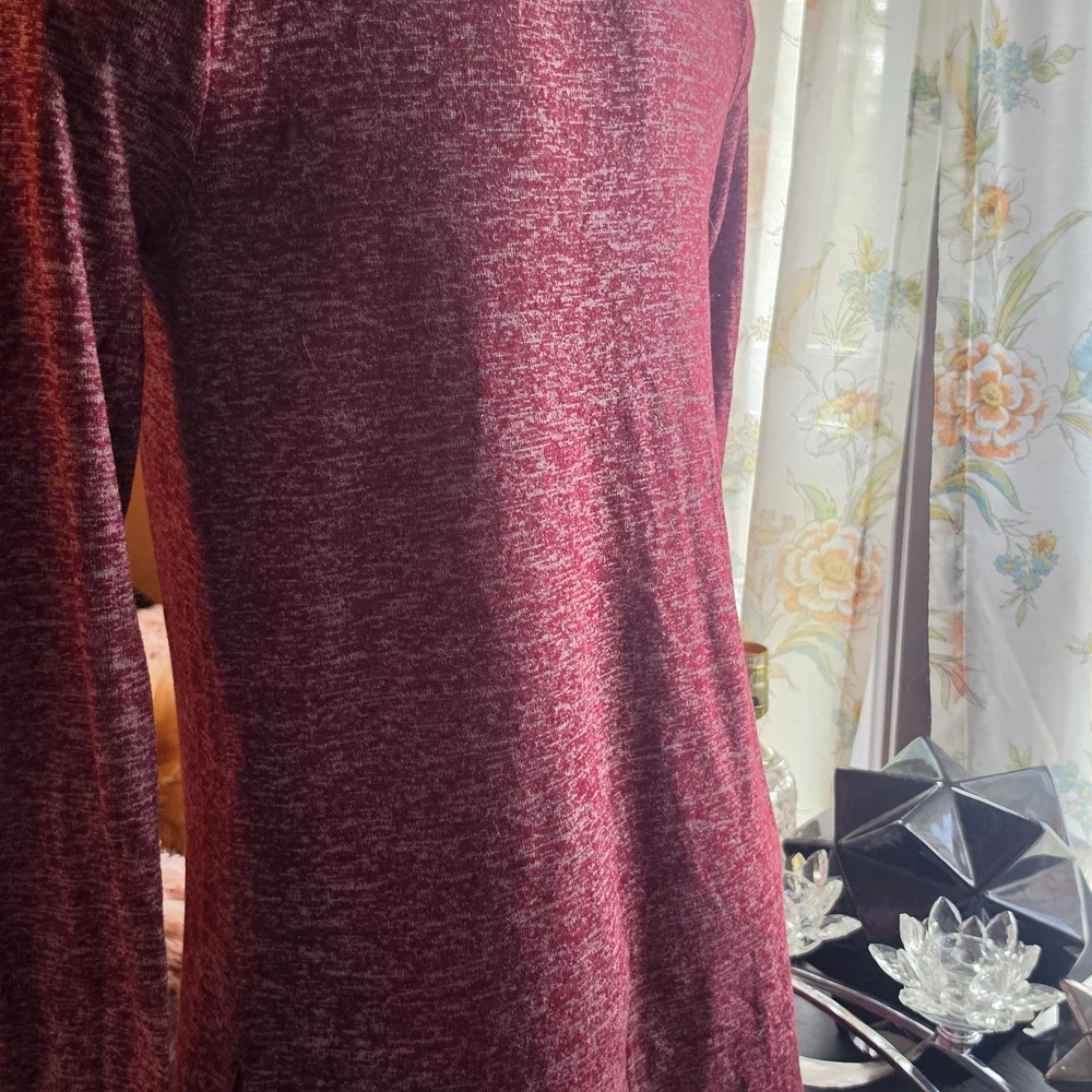 Maurices Burgundy Lace-Up Long Sleeve Top - Picture 3 of 3